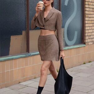 & Other Stories Tan Skirt Set